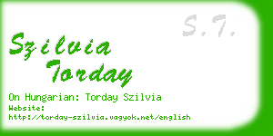 szilvia torday business card